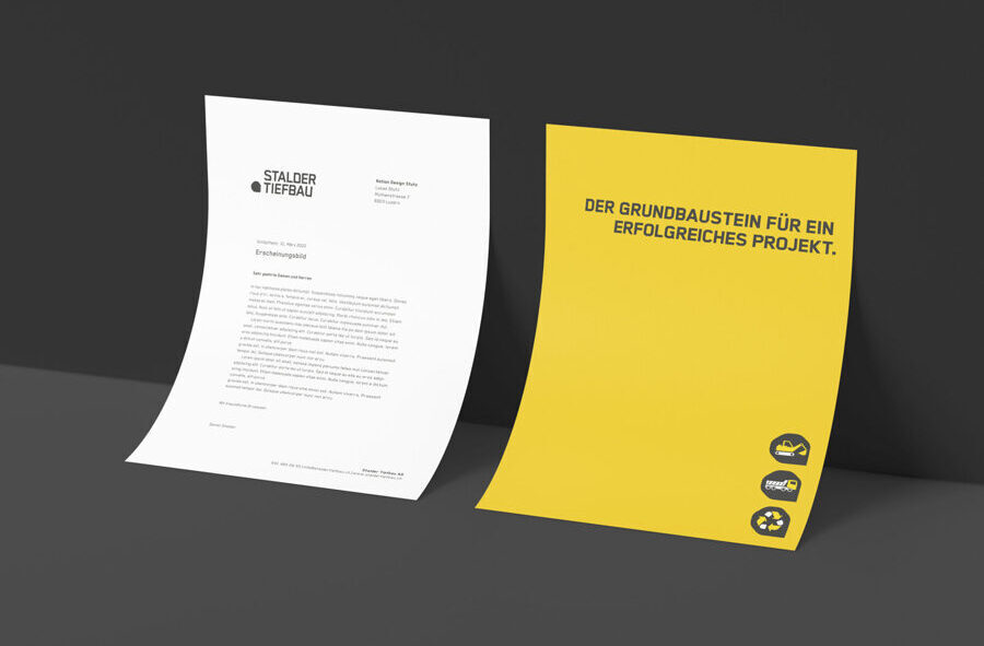 Design Briefpapier Stalder Tiefbau AG